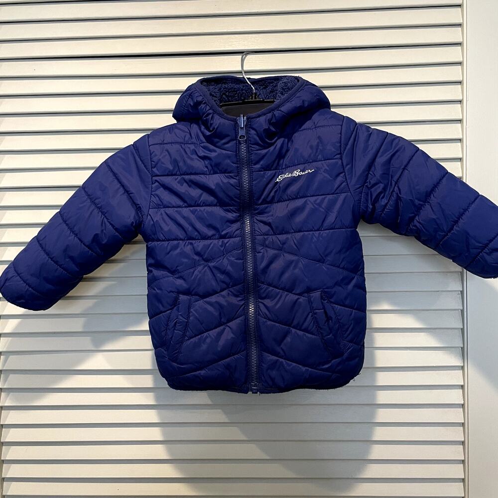 Child 2T Eddie Bauer Winter Coat Hooded Toddler Fleece lined